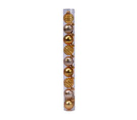 Boule en verre 3 cm (assortis) (Paquet de 9) Perle et or