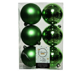 Boule en plastique 8 cm (Brillant - Mat) (Paquet de 6) Vert Gui
