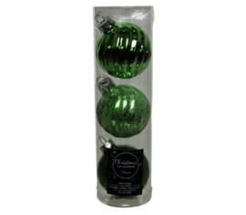 Boules en verre (Paquet de 3) Brillant - Mat - Scintillant 6 cm Vert Gui