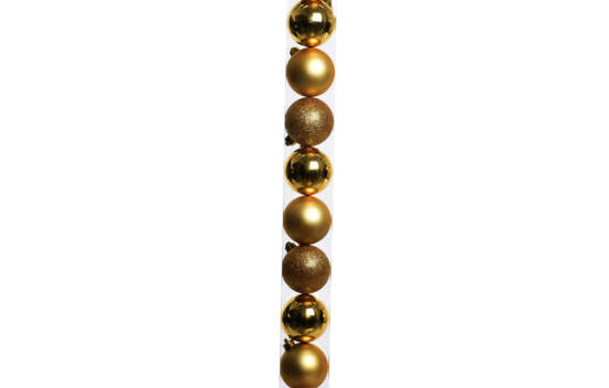 Boule en plastique 6 cm (Brillant - Mat - Paillettes) (Paquet de 10) Or clair