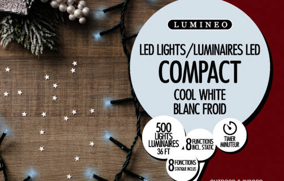 Lumi&egrave;res Ext&eacute;rieures DEL Riz 500 lumi&egrave;res (avec minuterie et 8 fonctions) 36' Blanc froid