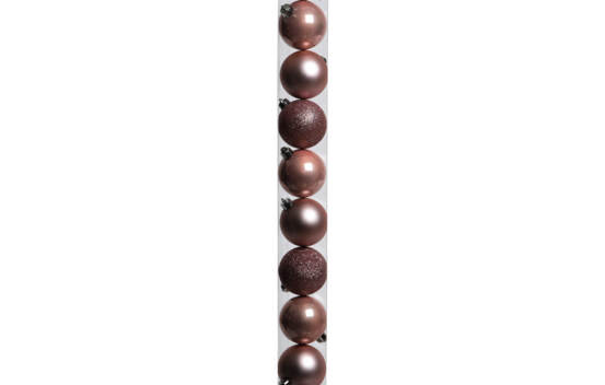 Boule en plastique 6 cm (Brillant - Mat - Paillettes) (Paquet de 10) Rose poudre
