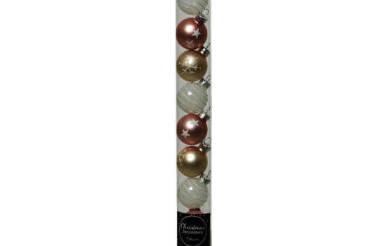 Boule en verre 3 cm (assortis) (Paquet de 9) Rose