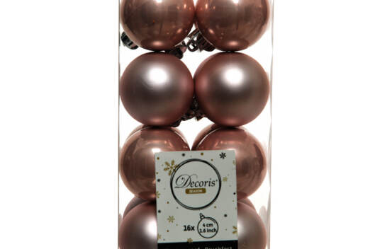 Boule en plastique 4 cm (Brillant - Mat) (Paquet de 16) Rose tendre