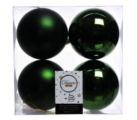 Boule en plastique 10 cm (Brillant - Mat) (Paquet de 4) Vert pin