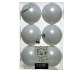 Boule en plastique 8 cm (Brillant - Mat) (Paquet de 6) Blanc d'hiver