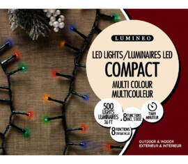 Lumières Extérieures DEL Riz 500 lumières (avec minuterie et 8 fonctions) 36' Multicolores